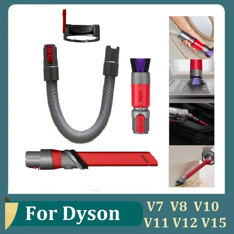 

Запчасти для пылесоса Dyson V7 V8 V10 V11 V12 V15, мягкая щетка без следов для удаления пыли, щетка для чистки щелей, шланг, переключатель