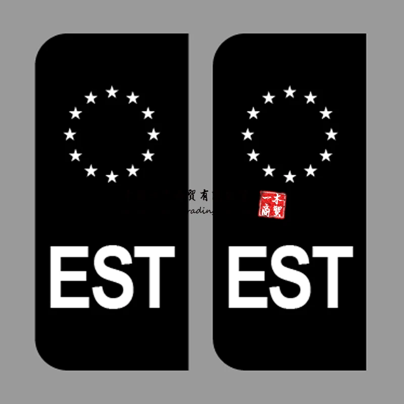 

Наклейка для автомобильного номерного знака EST, наклейка для номерного знака с Европейским флагом, Виниловая наклейка для автомобиля с евро...