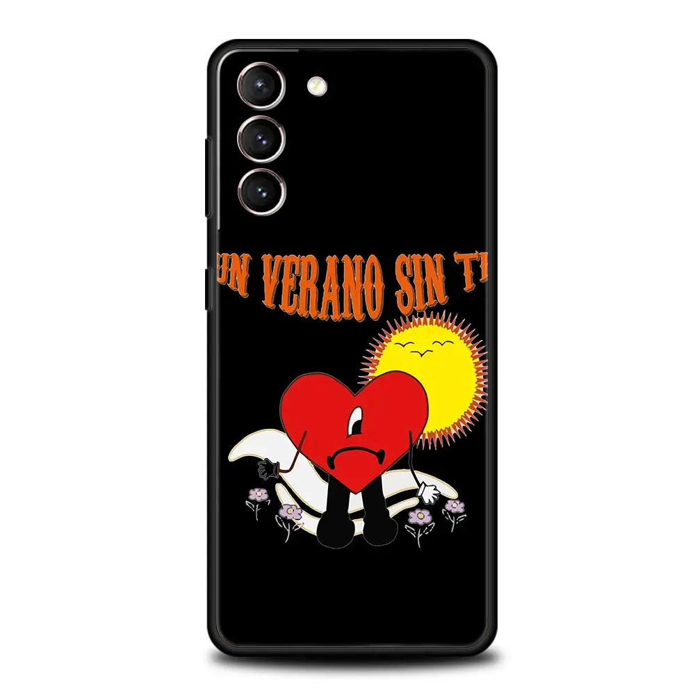 Phone Case For Samsung Galaxy S24 S23 Ultra S22 S21 S20 FE 5G S10 S10E S9 Plus S8 Soft Black Cover Un Verano Sin Ti Bad Bunny
