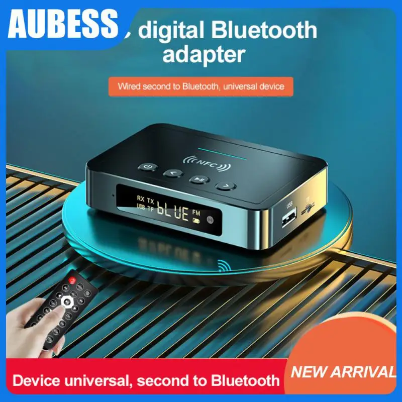 

NFC LED Digital Display Bluetooth 5.0 Audio Transmitter Receiver 3.5mm AUX RCA Optical Coaxial TF/U-Disk FM Mic Wireless Adapter