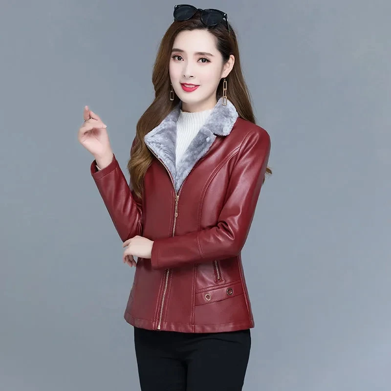 Women Leather Jacket Thicken Leather Jacket Women 2022 Korean Coats Winter Leather Jacket for Women Coat Women Heavy Jackets