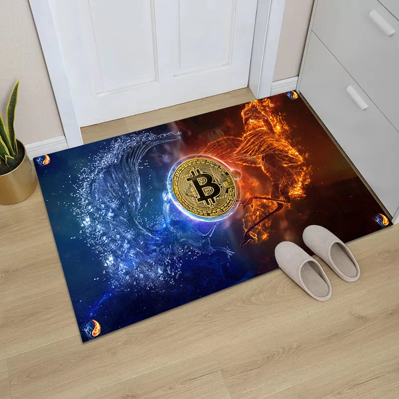 

Room Mats Bitcoins Welcome Mat Rugs Doormat Entrance Door Kitchen Rug Carpets Home Carpet Bath Foot Prayer Bathroom Floor House