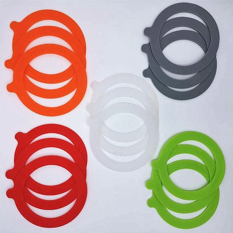 

15 Pieces Silicone Replacement Gaskets Airtight Rubber Seals Rings For Mason Canning Tank Jar Lids Sealing Ring