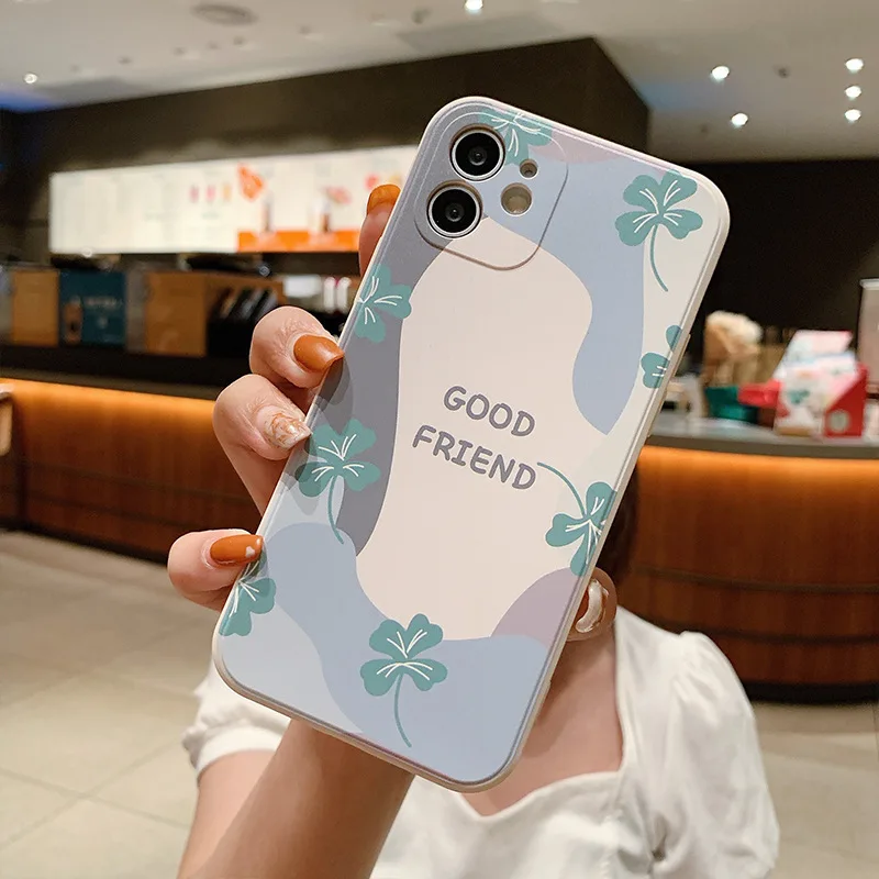 

NOHON phone Case For OPPO R9S R15 R17 F9 F11 A5 A7 A9 A15 A16 A31 A53 A54 A59 A72 A74 A92 A93 four-leaf clover cover