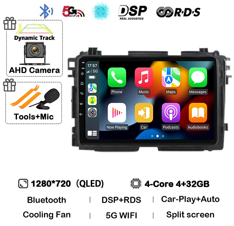 

Android 14 Carplay Auto для Honda Vezel HR-V HRV HR V XRV 2013 2014 2015 2016 - 2019 мультимедийный автомобильный радиоплеер WIFI + 4G стерео