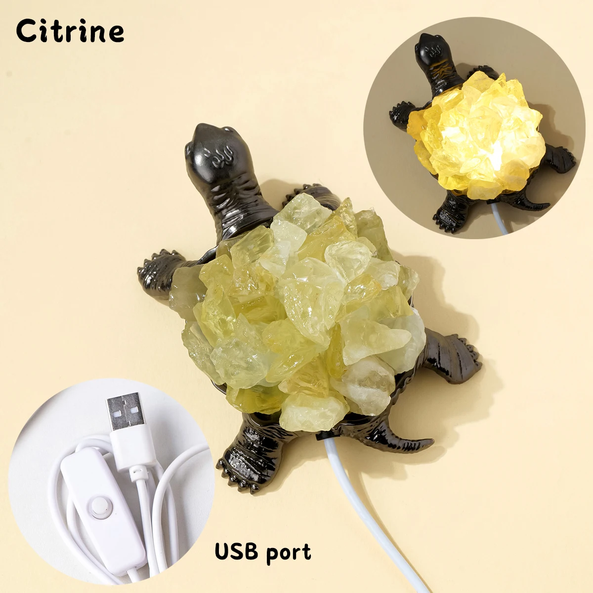 

Статуэтка черепахи из аметиста и цитрина Runyangshi