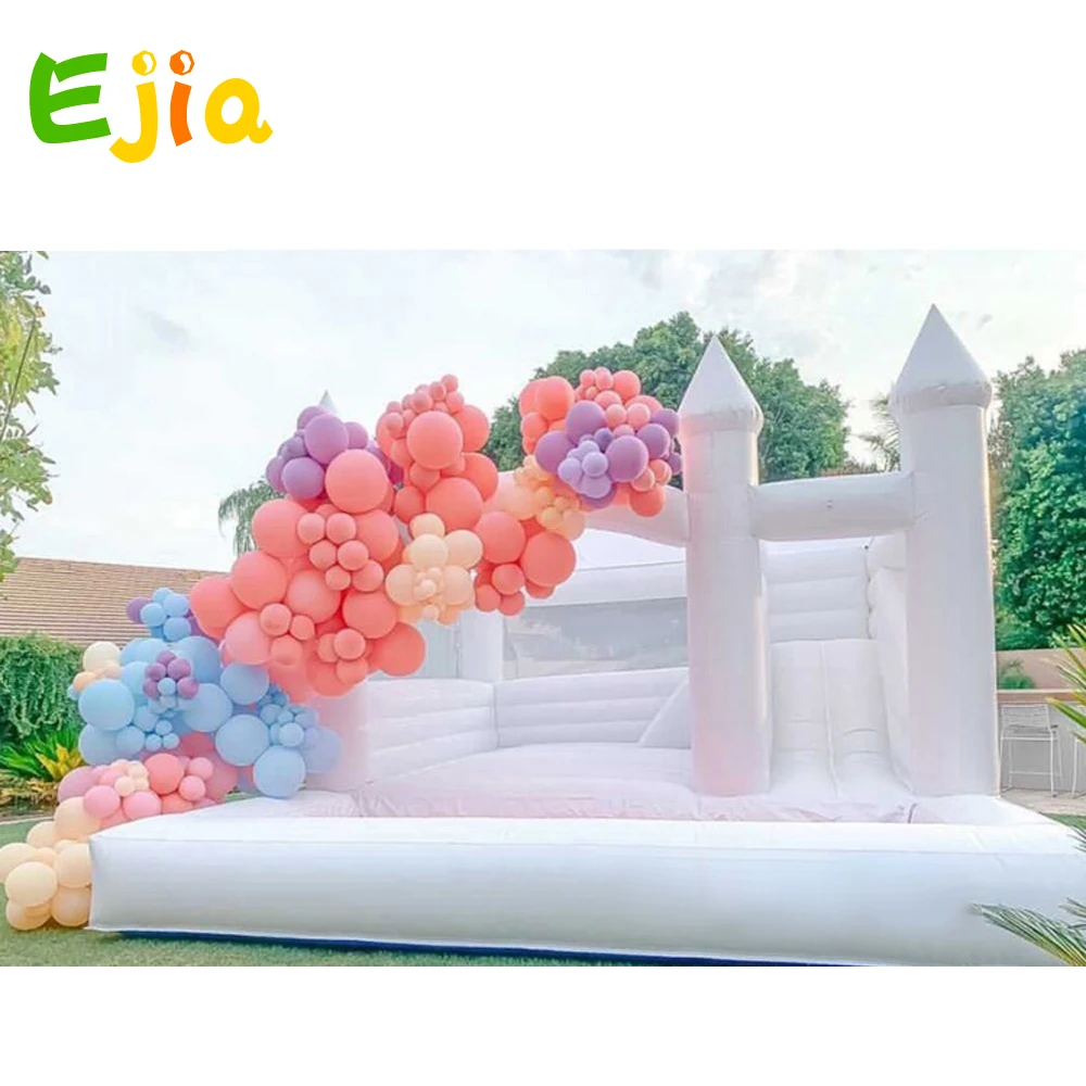 

Hot Sale Bounce House Wedding Inflatable White Bounce Houses Wedding Bouncy Castle Air Bouncer Combo For Kids Adults Party