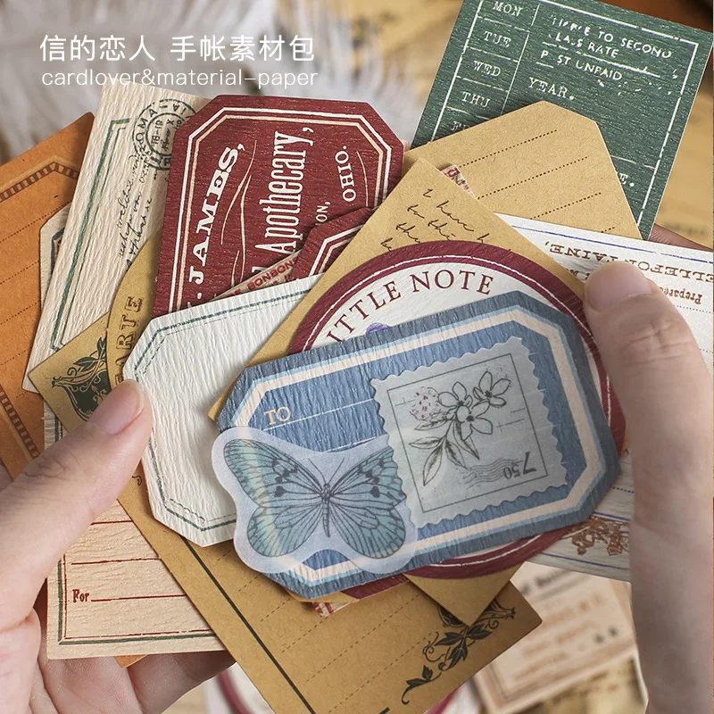 

30Pcs/pack Retro Impression Vintage Stickers Decorative Scrapbooking Stick Label Business Supplies Stationery