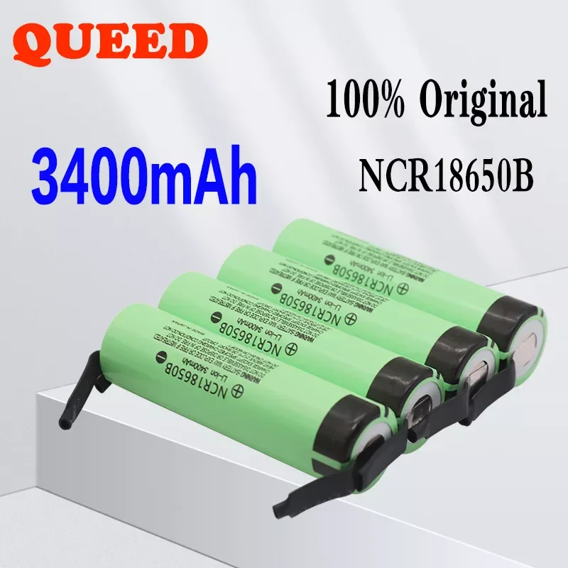 

NEW2023 100% New Original 18650 NCR18650B Rechargeable Li-ion Battery 3.7V 3400mAh Batteries DIY Nickel