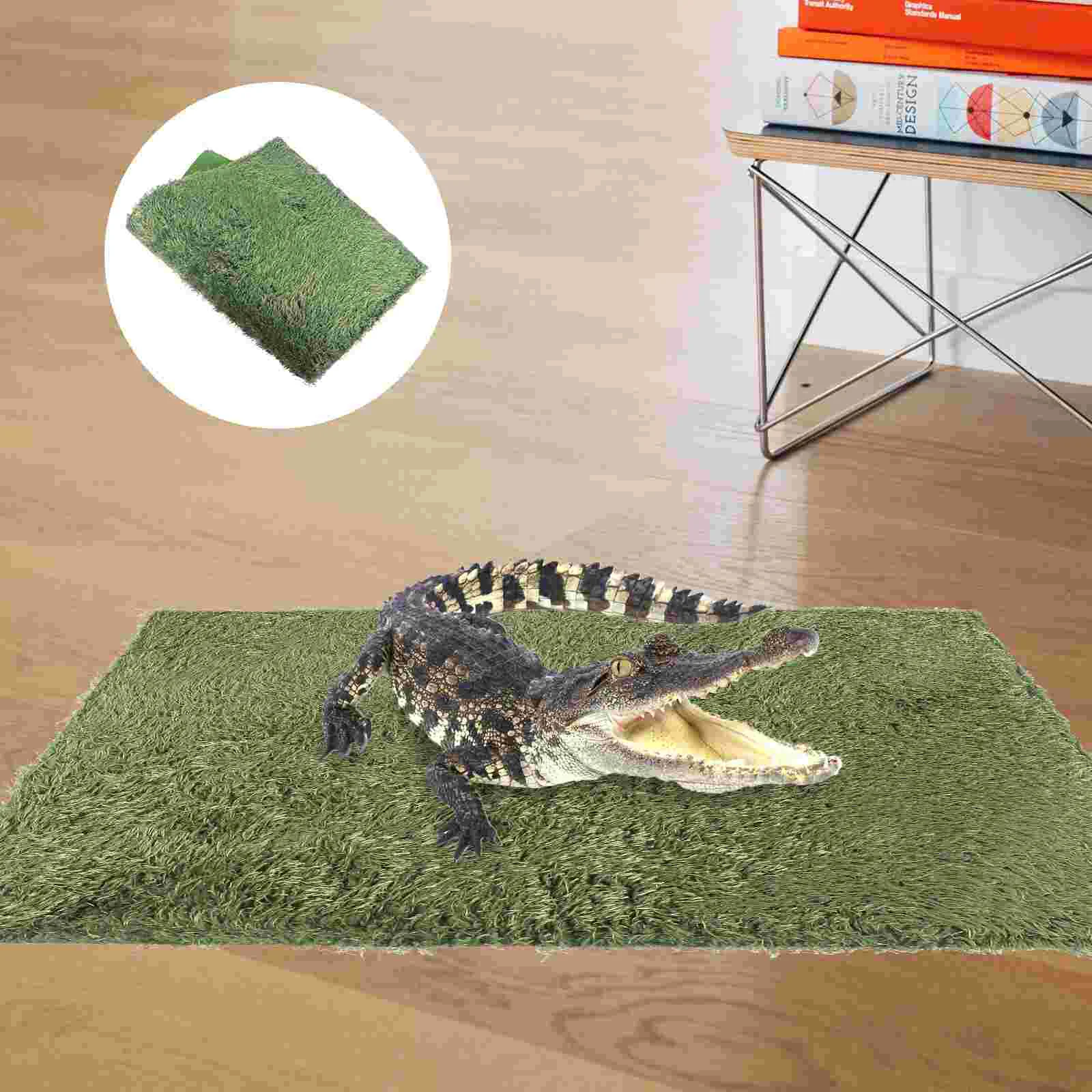 

2 Pcs Green Terrarium Liner Bedding Lizard Leopard Gecko Carpet Substrate Moss Rug Reptile Tank Tortoise Mat Turtle