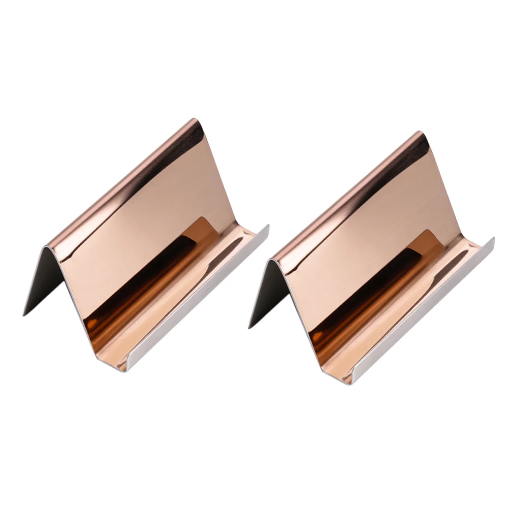 

Business Card Stainless Stand Metal Desktop Name Organizer Steel Case Holder Cards Rack Collection Table Box Top Wallet Display