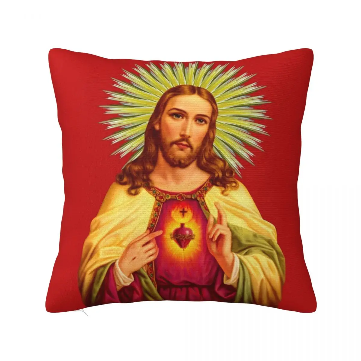 

Jesus Catholic Pillowcase Soft Polyester Cushion Cover Decorative Sacred Heart Pillow Case Cover Home Drop Shipping 40*40cm