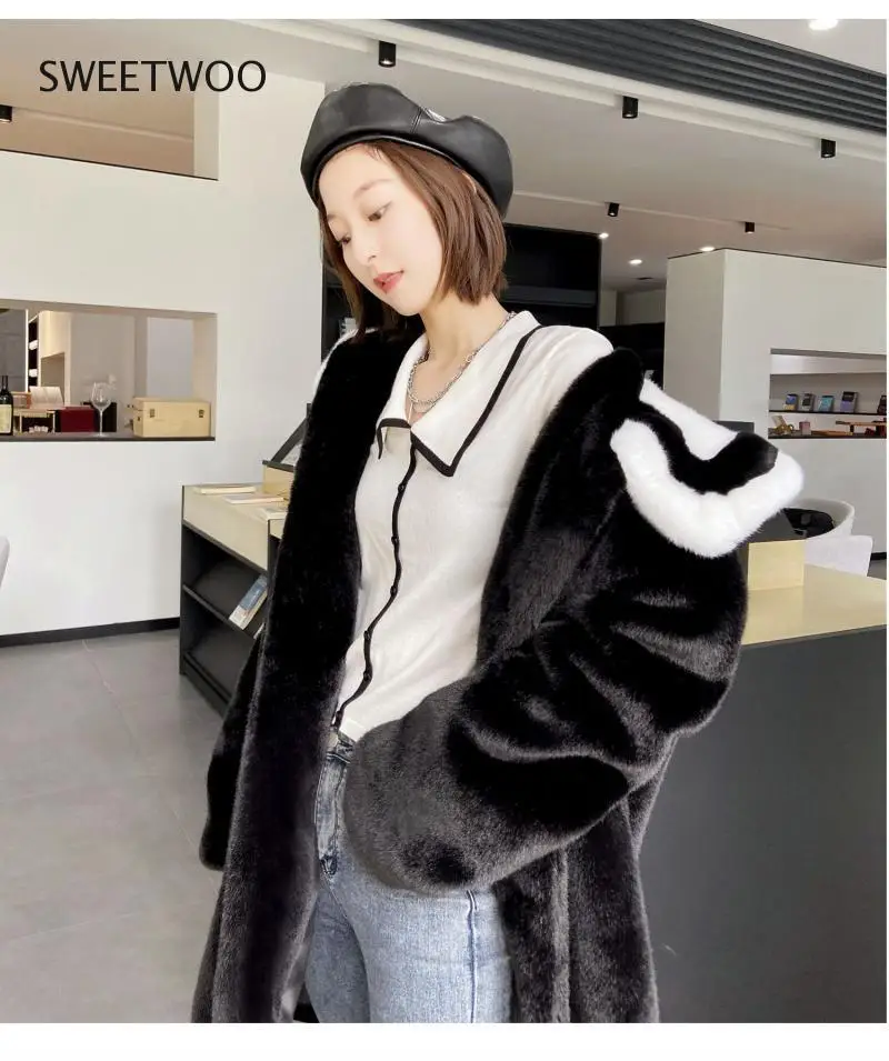 Faux Fur Fashion Female Mink Temperament Fleece Fur Coat 2021 New Winter Casual Thick Warm Women Fur Coat High Quality Slim