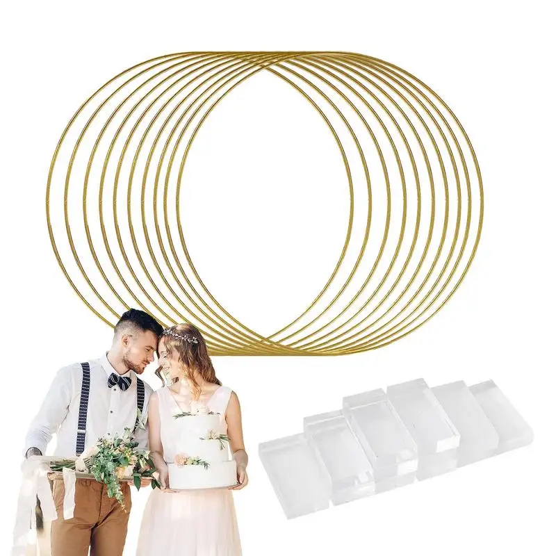 

Wreaths Craft Hoops Gold DIY Wreath Craft Hoop Multi-Purpose Table Decor Supplies For Weddings Christmas Halloween And Other