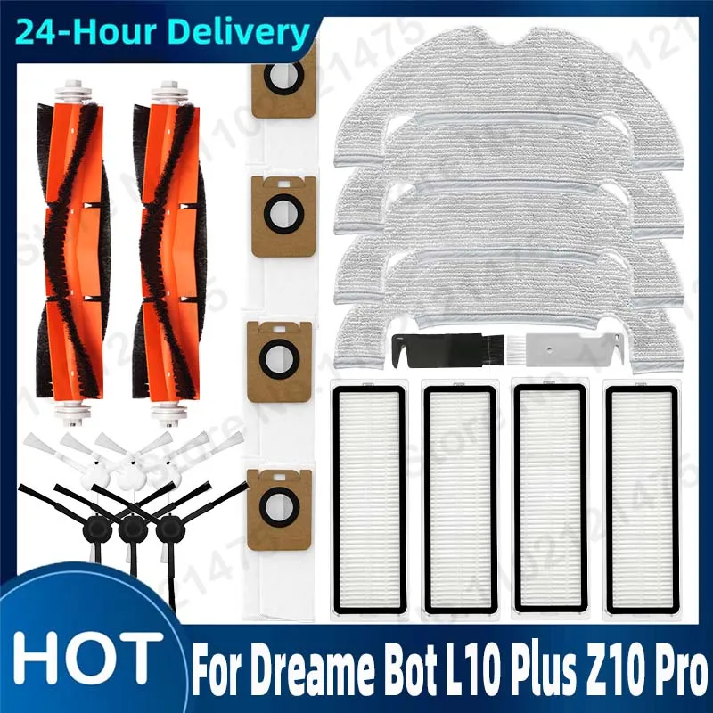 

For XiaoMi Dreame Bot L10 Plus Z10 Pro Main Side Brush Hepa Filter Dust Bag Mop Cloth Accessories Robotic Vacuum Cleaner Parts