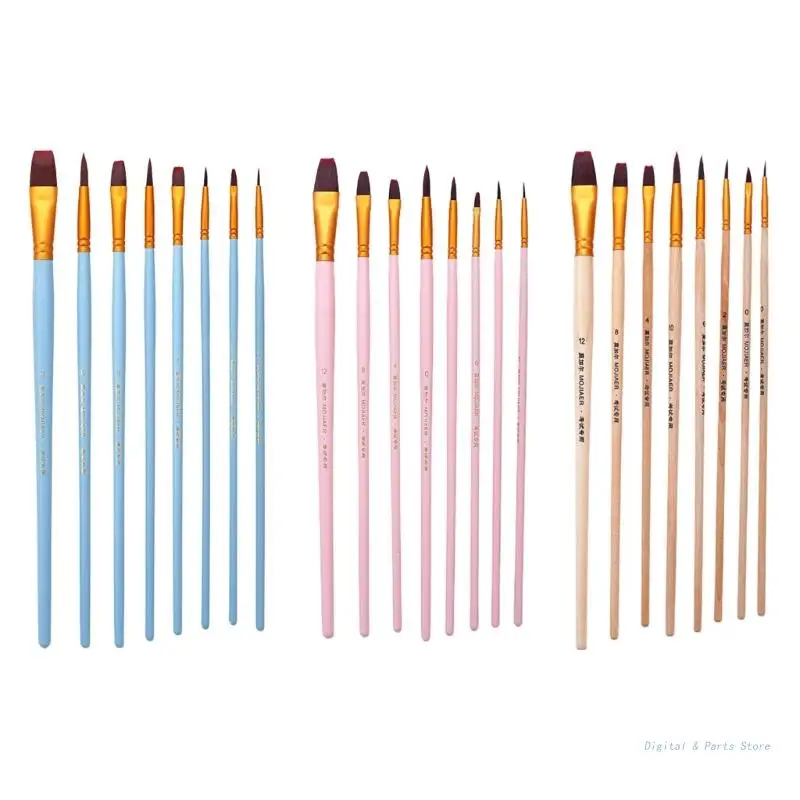 

M17F 8PCS Professional Paintbrush Artist Paint Brushes Artist Art Set for Beginner