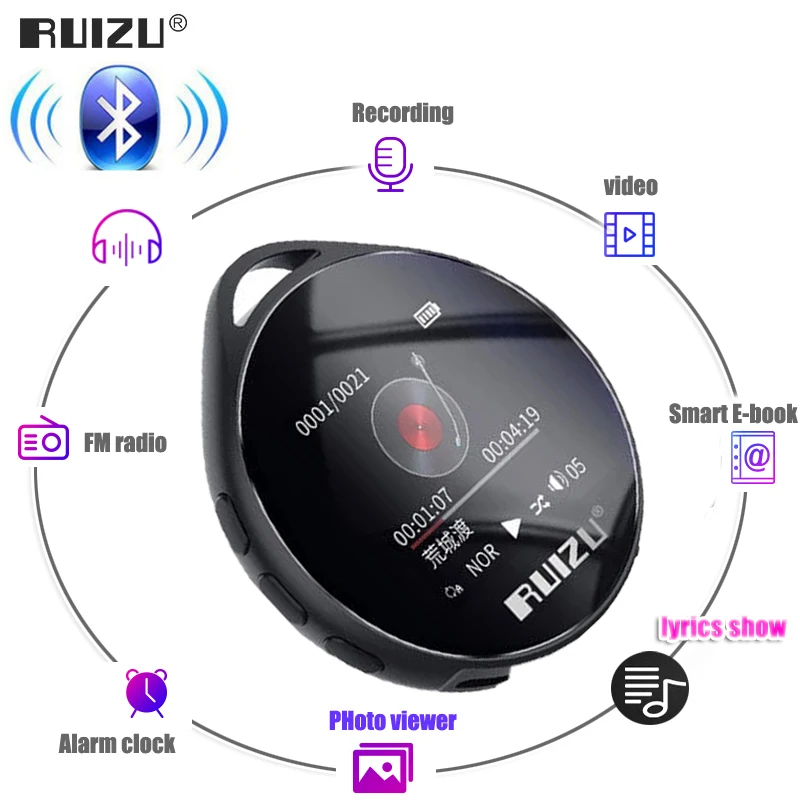 Оригинальный спортивный MP3-плеер RUIZU M10 с Bluetooth 8 ГБ мини экраном поддержкой FM