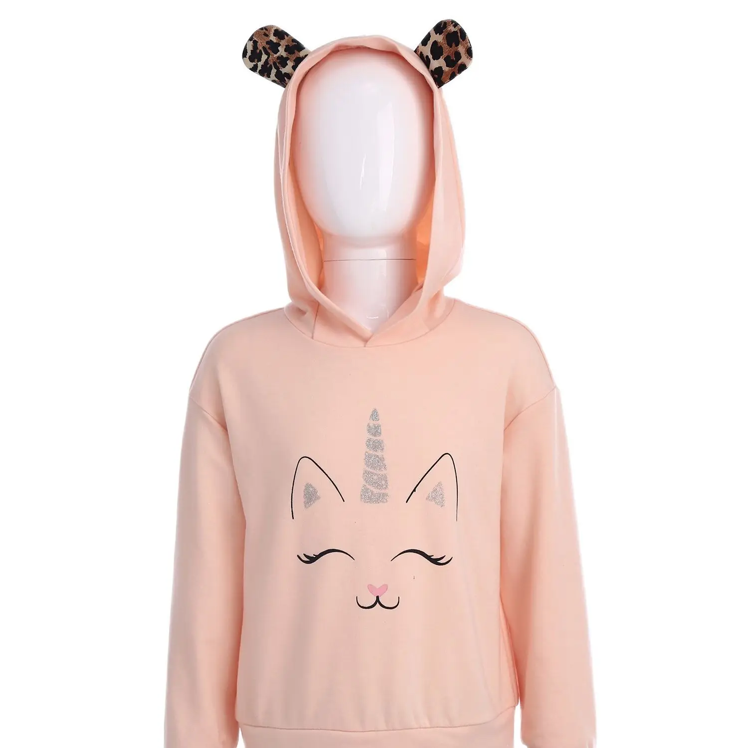 

Spring Autumn Kids Girls Sweatshirt Set Hoodie Long Sleeves Cartoon Animal Print Sweatshirt Tops with Skirt Children Outfits