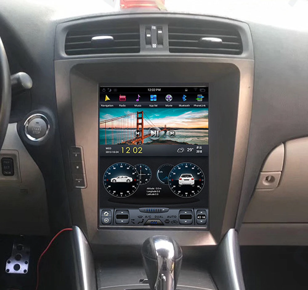 Автомобильный радиоплеер с экраном Tesla для Lexus IS IS300 IS200 IS250 IS350 2005-2012 Android 13