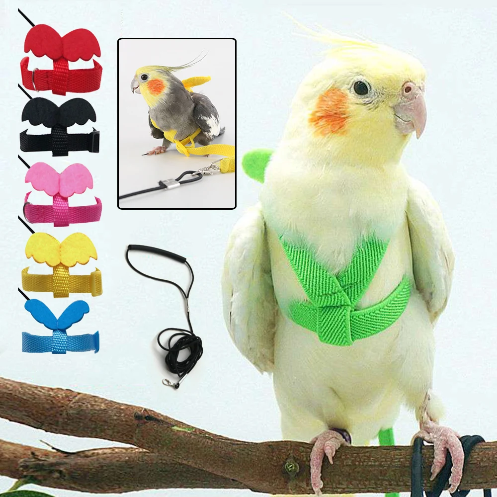 

Long Cable Bird Harness Leash Anti-Bite Training Rope Decorative Lightweight Parakeet Parrot Vest Rope Small Bird Accessories