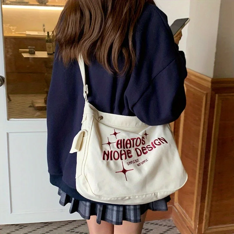 

Denim Women Shoulder Bag Large Capacity Letters Designer Ladies Hand Bag Messenger Big Jeans Female Canvas Casual Crossbody Bags