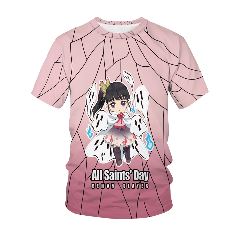 

Top O-neck Demon Slayer T-shirt Boys Girl Novel 3D Printing Design T Shirts Fashion Men Women Clothing Top Tees Kids shortsleeve
