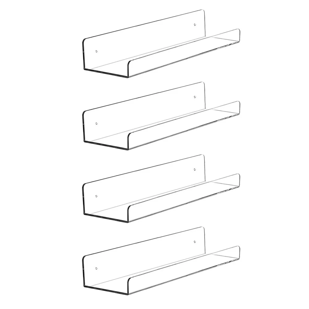 

4pcs Practical Acrylic Album Display Rack Transparent Wall Mount Record Rack