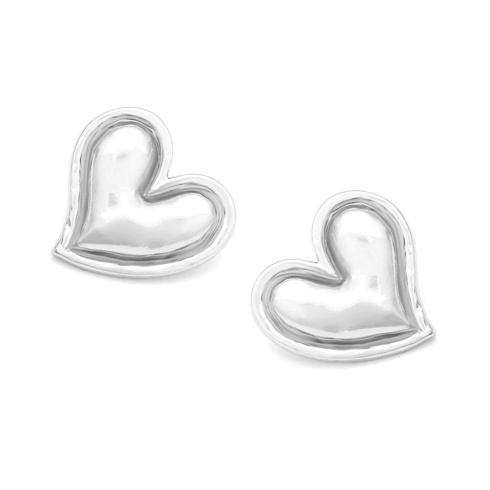 Крупные серьги в виде сердца из сплава роскошном стиле