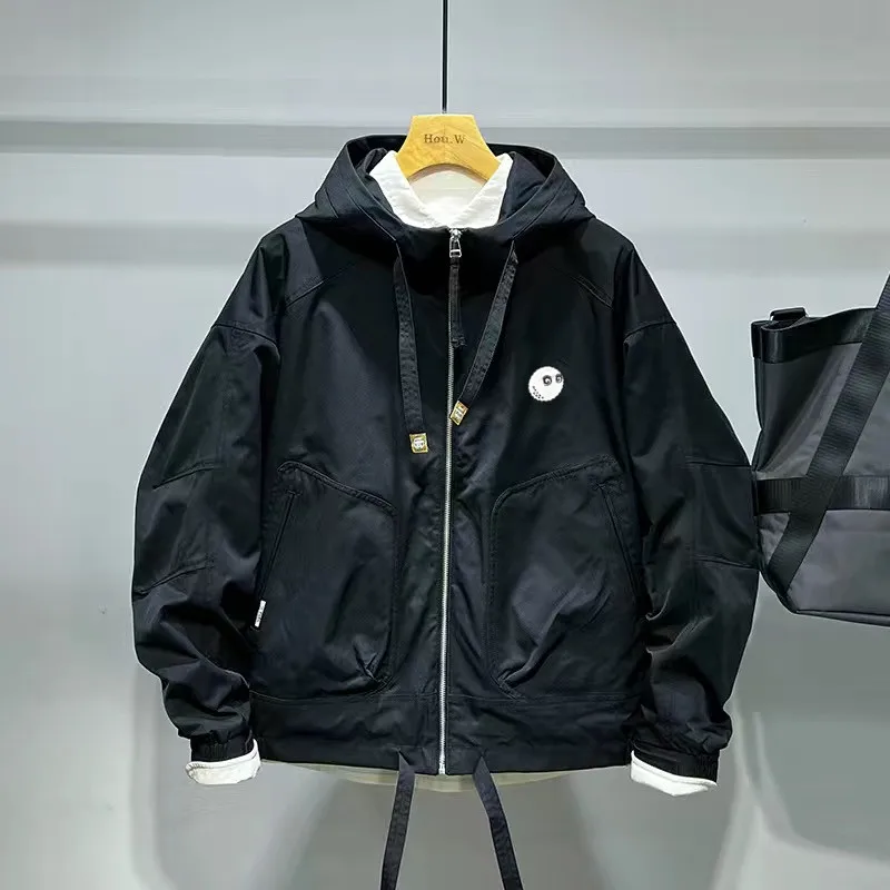 2023 spring men's golf jacket casual windbreaker hooded jacket zippered jacket hooded windbreaker fashion jacket