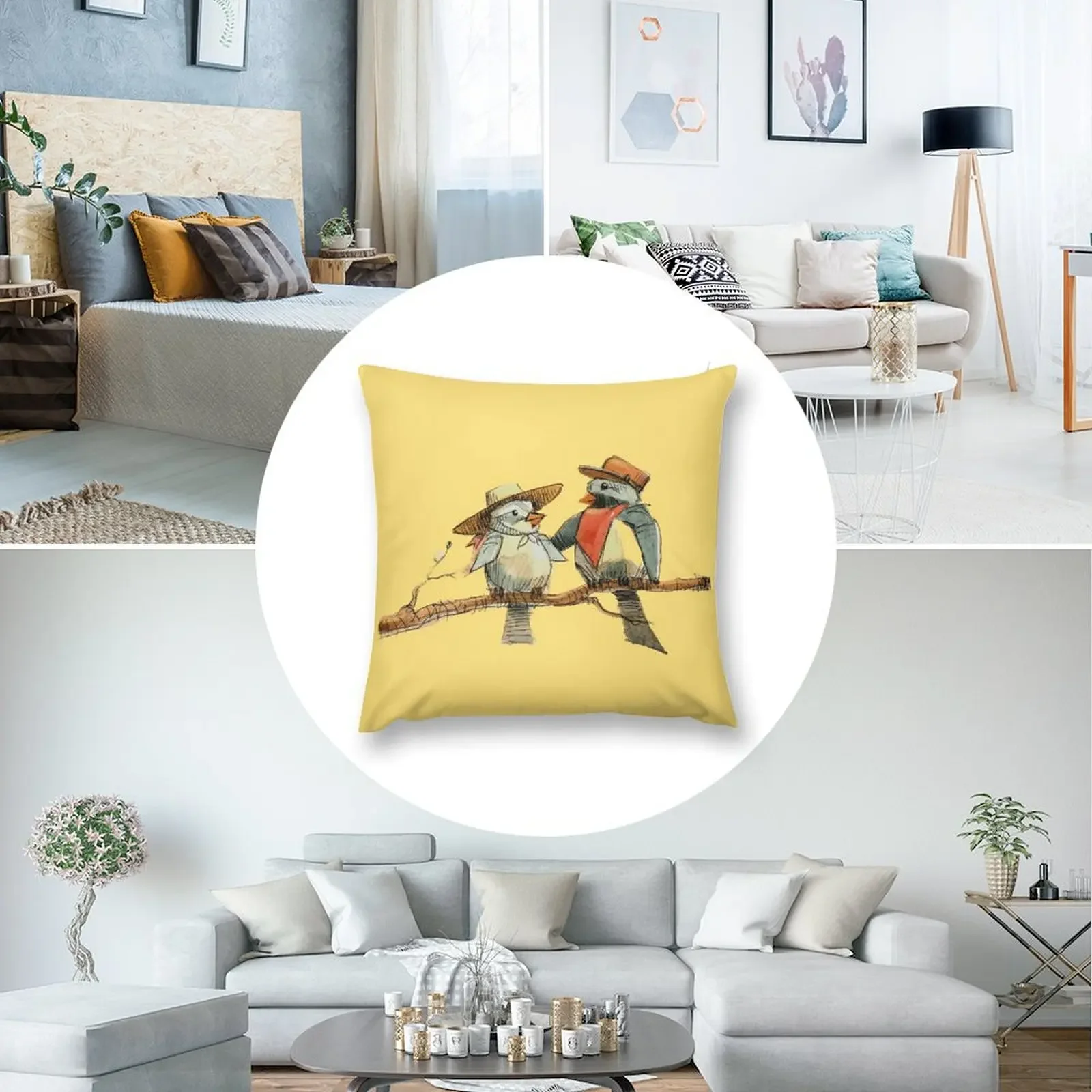 Печатная декоративная подушка Courtship из полиэстера