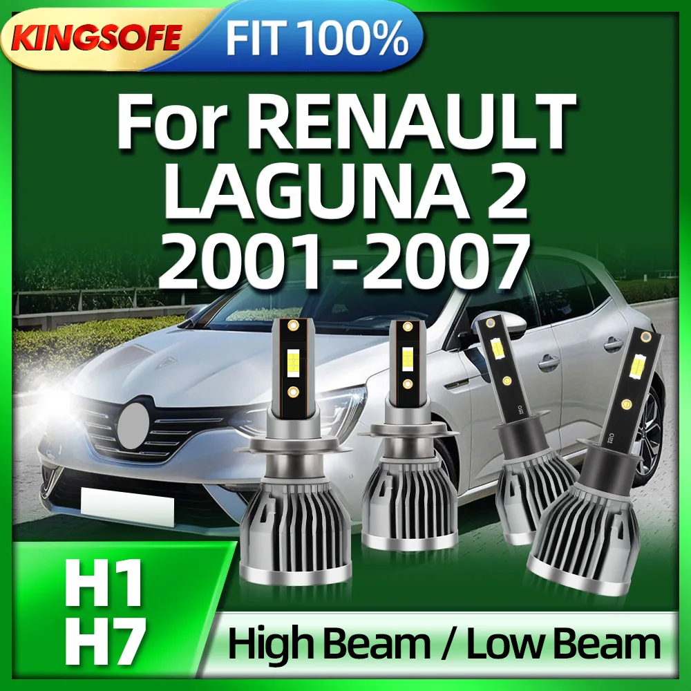 

KINGSOFE 2/4PCS H7 H1 светодиодные фары 26000LM лампа автомобиля 6000K для RENAULT LAGUNA 2 2001 2002 2003 2004 2005 2005 2006 2007