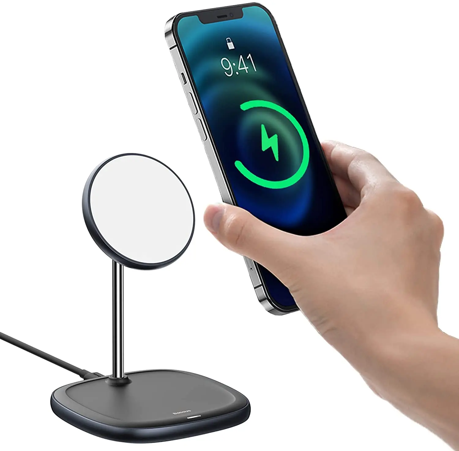 

Baseus Magnetic Charger Stand, Fast Wireless Charging Station with USB-A Cable, Mag-Safe Charger Stand Holder for iPhone 13/13