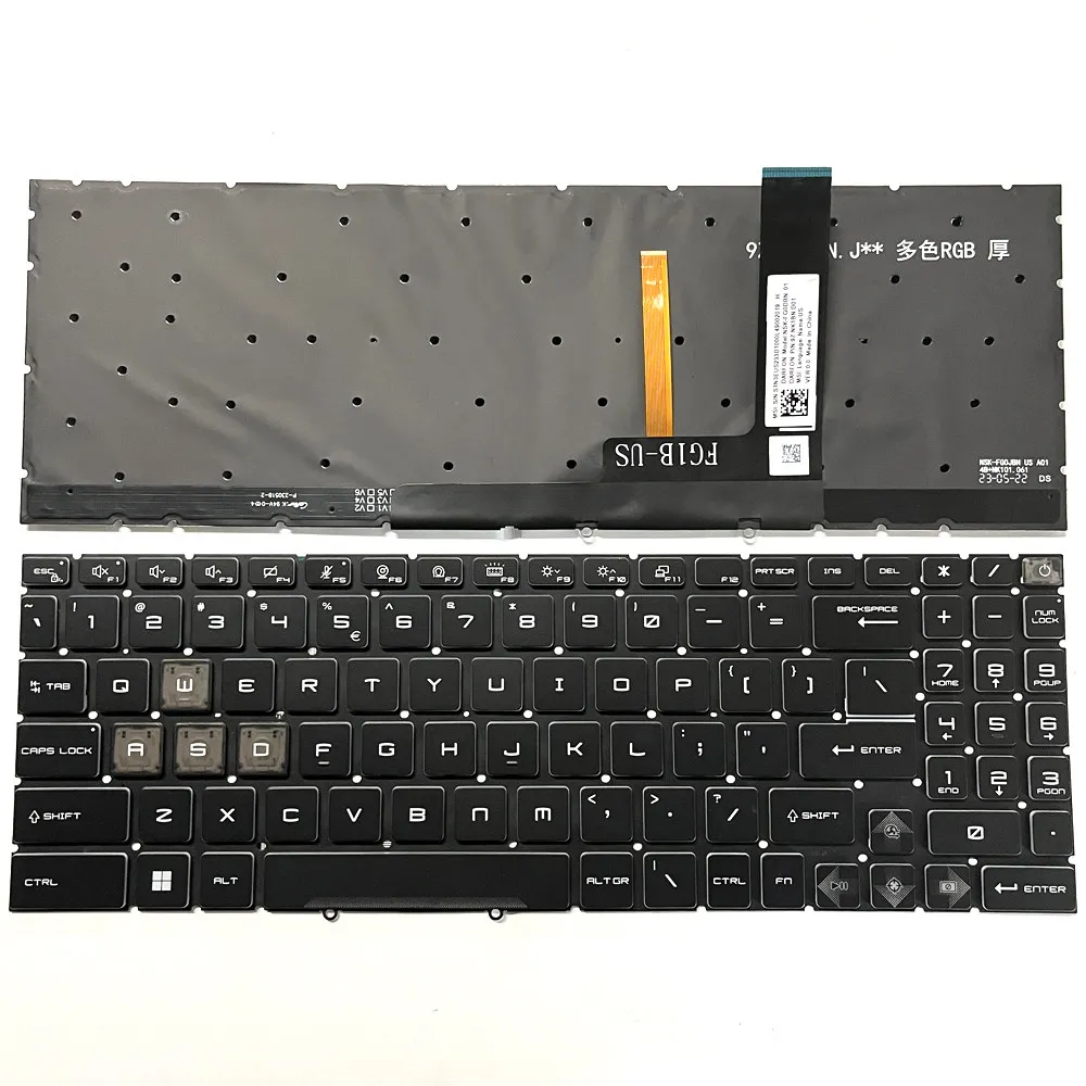 Клавиатура для ноутбуков MSI Katana 15 B12UDXK B12VEK A15 AI B8VE 17 B13UCXK A17 AI B8VF Pulse 15 B13VFK B13VGK с 4-зонной RGB-подсветкой (art.: 3920da55ea4ee) - 3920da55ea4ee