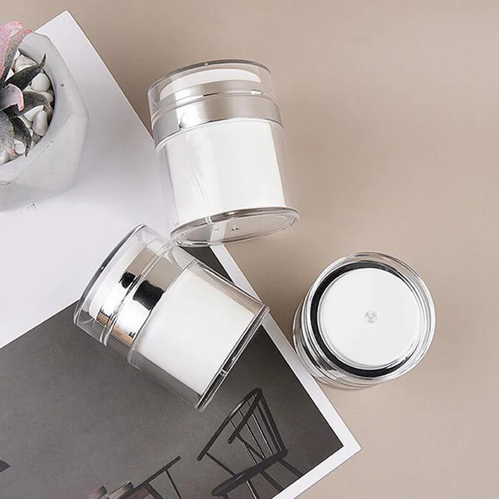 

2 Pcs Press Cream Jar Containers Lids Toiletry Travel Size Toiletries Women Lotion Mini Plastic Jars Vial Creams