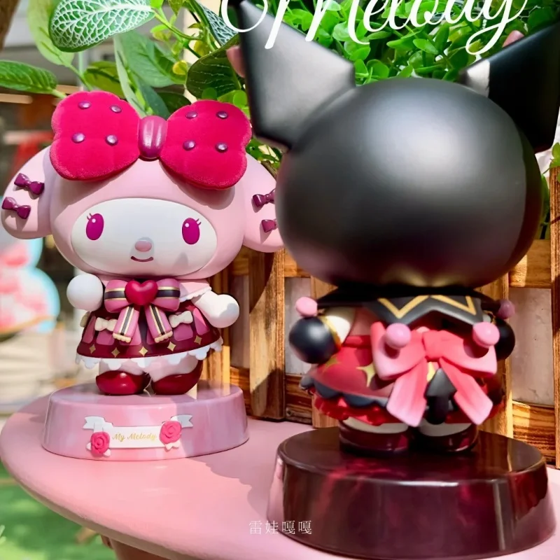 Фото Новая Kawaii Sanrio Kuromi My Meldoy, ПВХ, аниме, фигурка, игрушки, серия для девочек, мультяшная модель ручной работы, декор для кукольной комнаты, подарки для девочек №3
