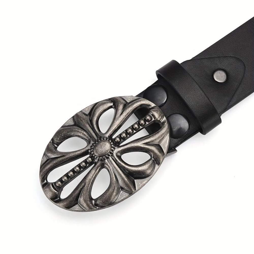 Ремень в богемном стиле винтажный кожаный пояс со скелетом хип-хоп панк с