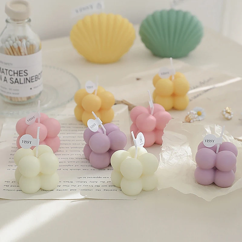 Маленькие ароматические свечи с пузырьками в форме Куба украшение для дома на