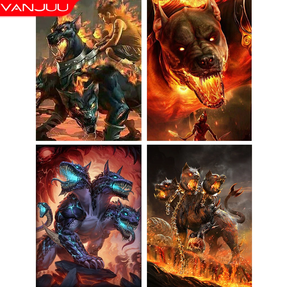 

5D алмазная живопись Hellhound, полная круглая квадратная Алмазная вышивка, греческая мифология, «сделай сам», Настенная картина, домашний декор