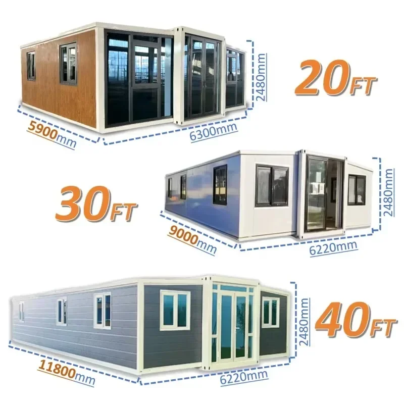 Mobil Tiny Homes Настраиваемая кухня Ванная комната Живая 20 футов 40 3 4 5 Спальня