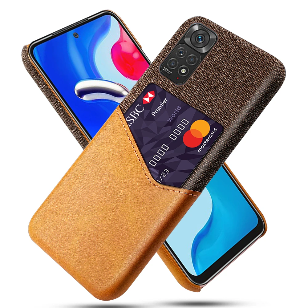 

For Xiaomi Redmi Note 11 Global Version Case Credit Card Fabric Cover Redmi Note 11 Pro Plus 11S 10 10S 9 8 7 6 5 Funda Note 11