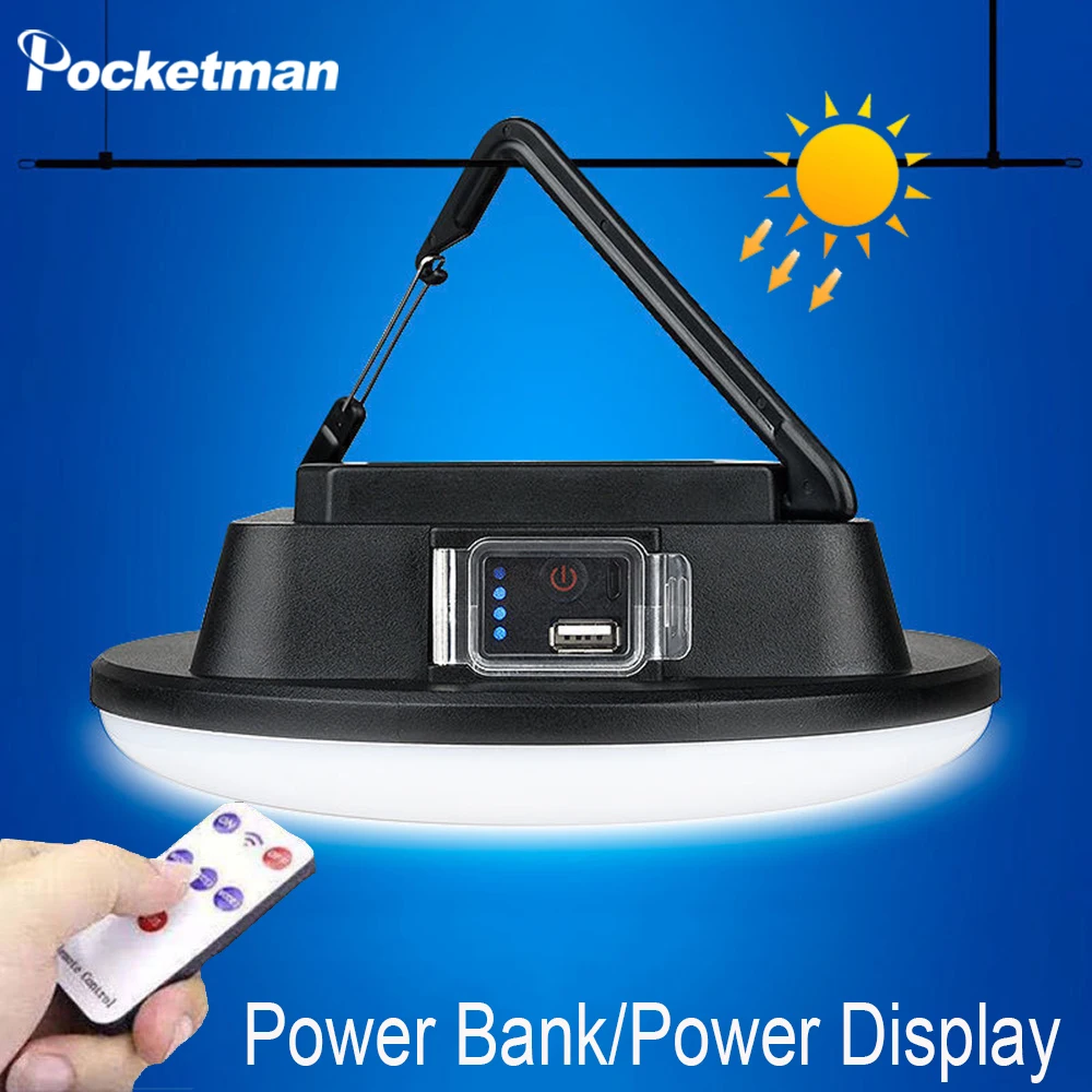 

Solar Lanterns LED Camping Lights USB Rechargeable Portable Waterproof Tent Lights Multifunctional Lighting Flashlight Lanterns