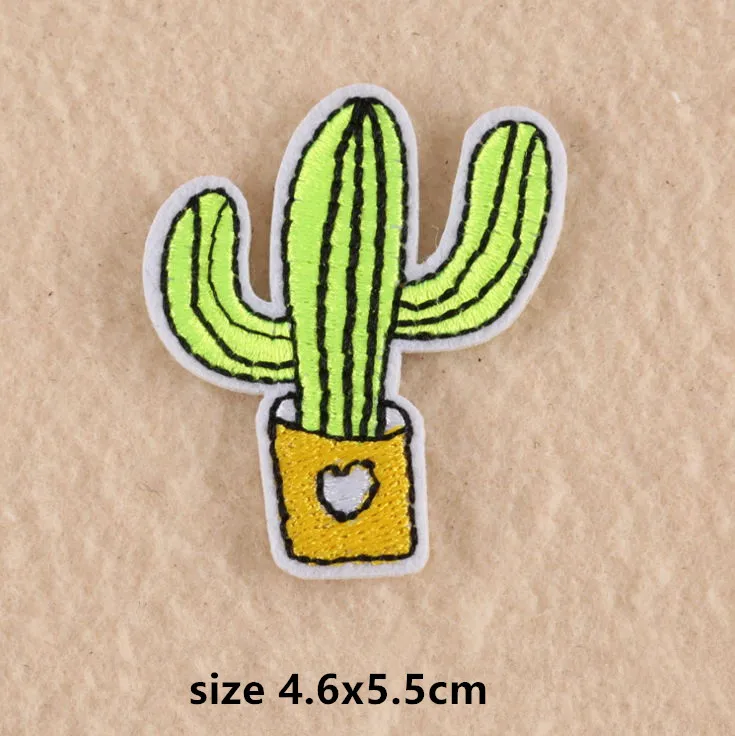 Новое поступление 10 шт. вышитая нашивка с растением кактуса утюг на аппликации