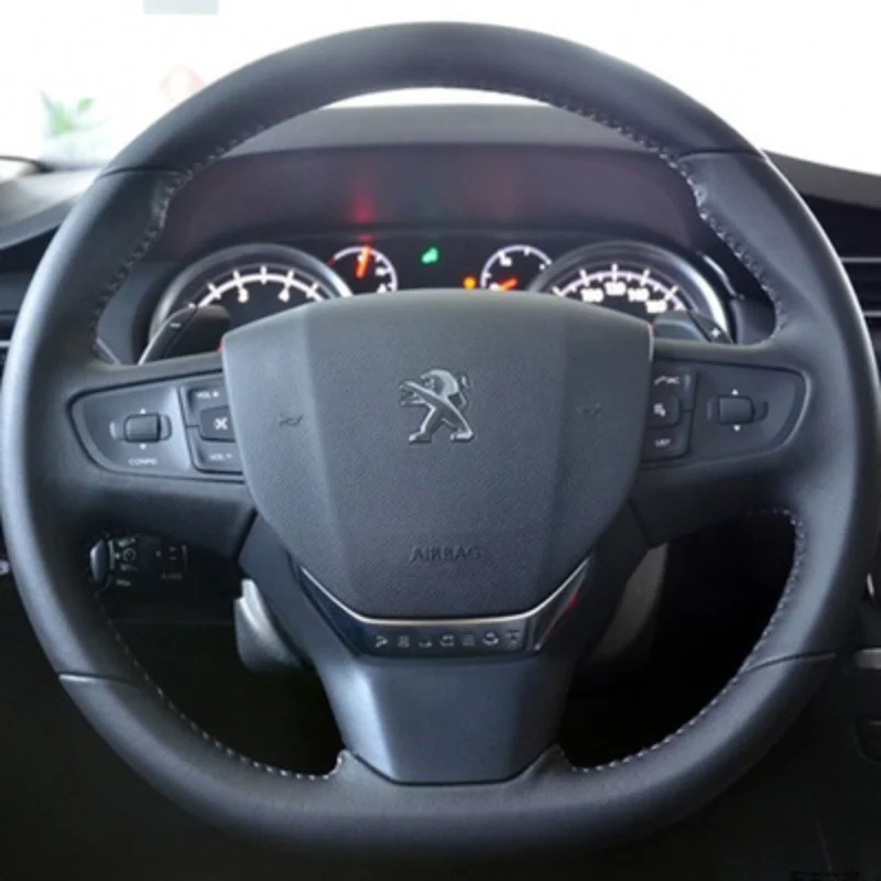 

Cover Customized for Peugeot 408 308s 5008 2008 307 4008 508 DIY Hand Sewn Leather Suede Steering Wheel Cover