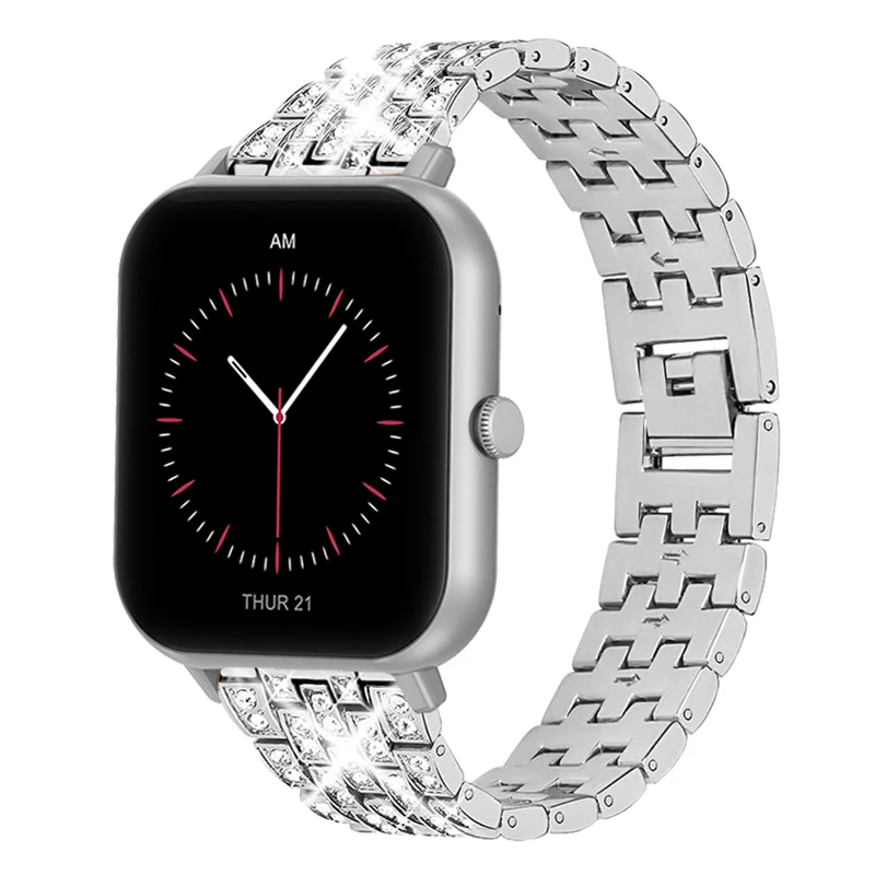 

Diamond Watchband For Colmi P20 Plus Smartwatch Accessories Metal Bracelet For Colmi P28 Plus Wrist Band For Colmi C60 C61 Strap