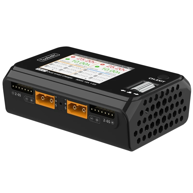 Toolkitrc M6D 500W 25A Dc Двухканальное мини-умное зарядное устройство сбалансированное