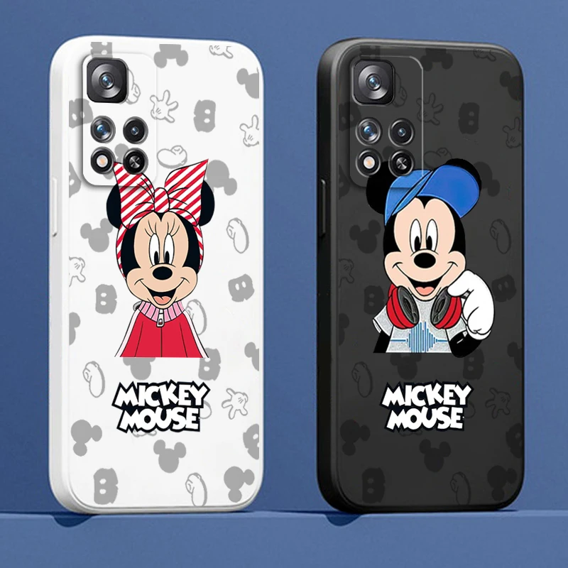 

Cartoon Mickey Minnie Mouse Liquid Rope TPU Funda Phone Case For Xiaomi Redmi Note 11 11S 11T 10S 10 9S 9T 9 8T 8 Pro Plus 5G
