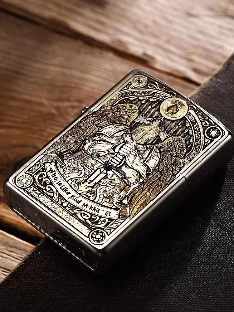 Зажигалка Zippo Knight Worrier узор Изысканная ветрозащитная Коллекция в коробке