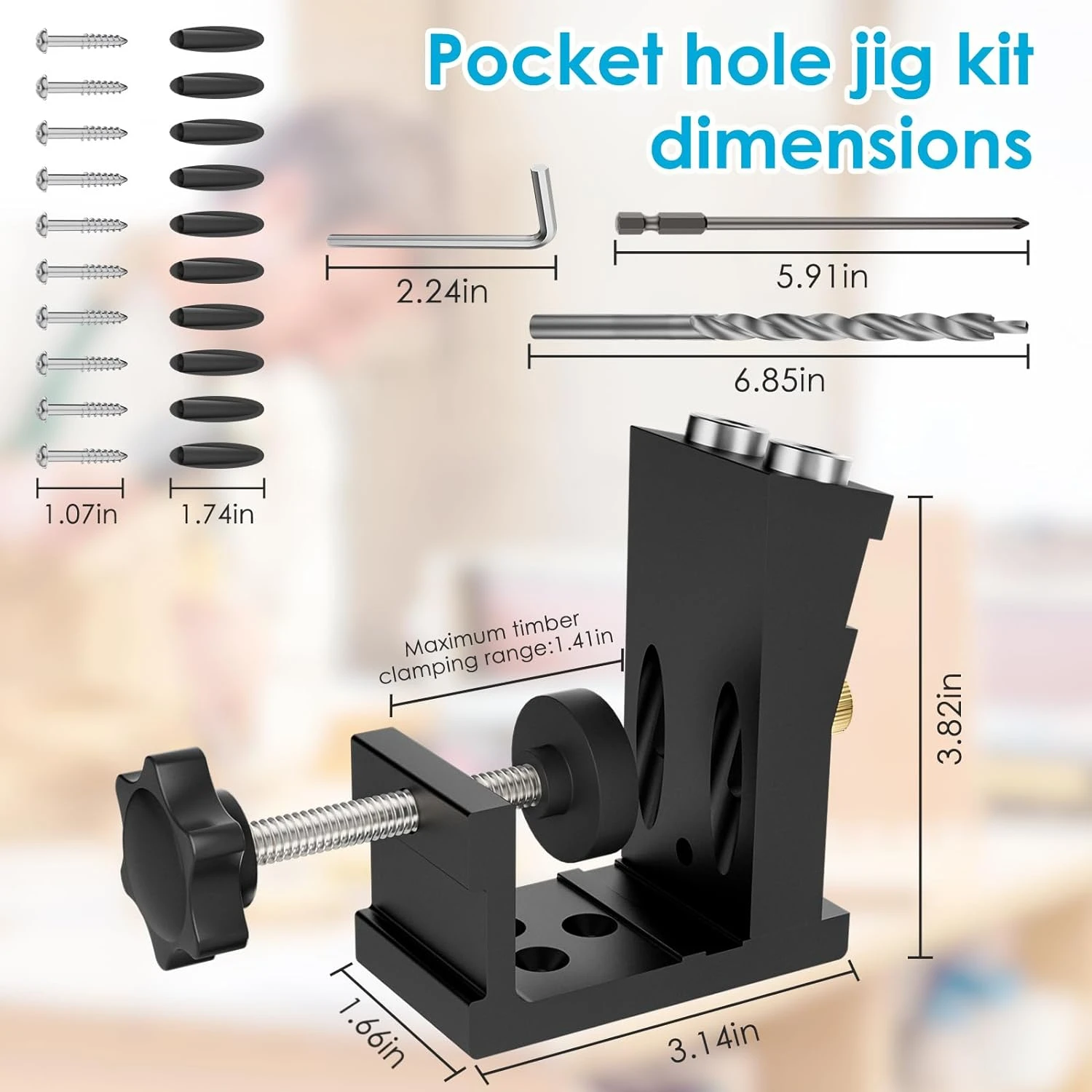 Портативный и регулируемый набор приспособлений для карманных отверстий