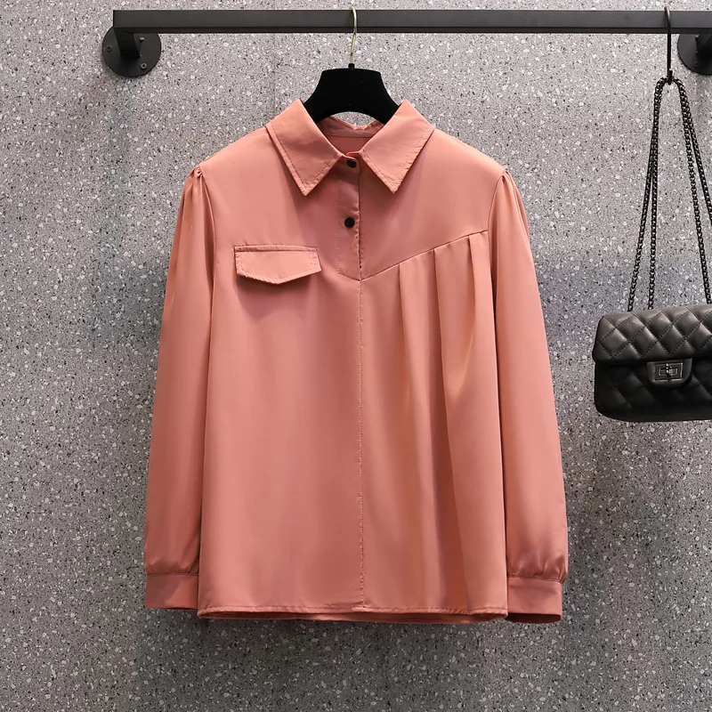 

Блузка женская в стиле оверсайз, с длинным рукавом, на пуговицах