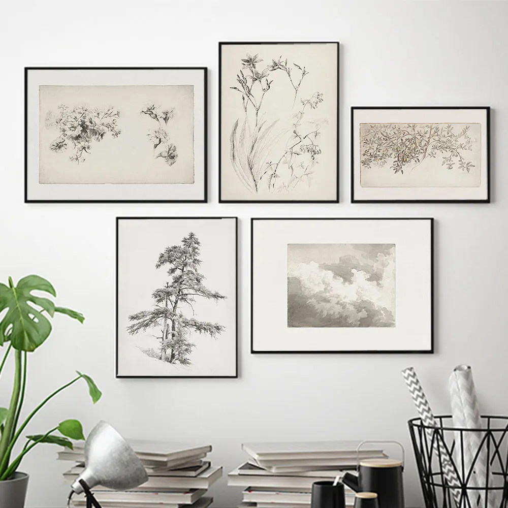 

Beige Landscape Posters and Prints Natural Plant Wall Art Canvas Painting Nordic Wall Pictures for Living Room Home Decor